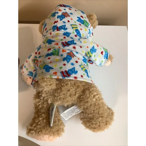 The Disney Duffy Bear 2011 Disney Parks Plush With New Years Hoodie. Preloved - Picture 6 of 9